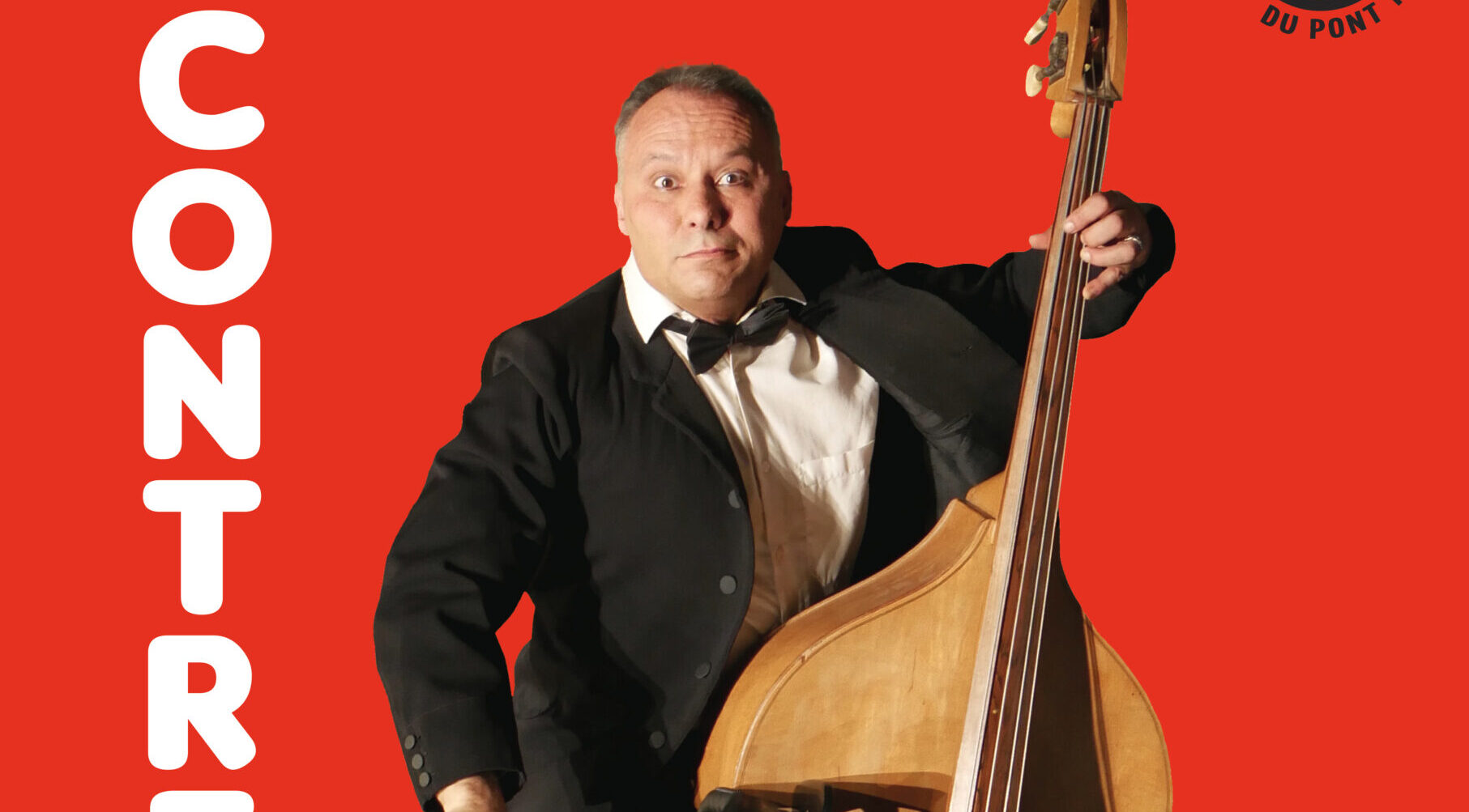 Affiche avec Stéphane Alvarez tenant sa contrebasse